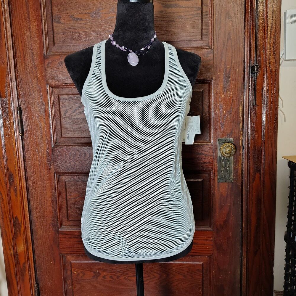 White Fishnet Razorback Tank Top Women's Size XS/T743